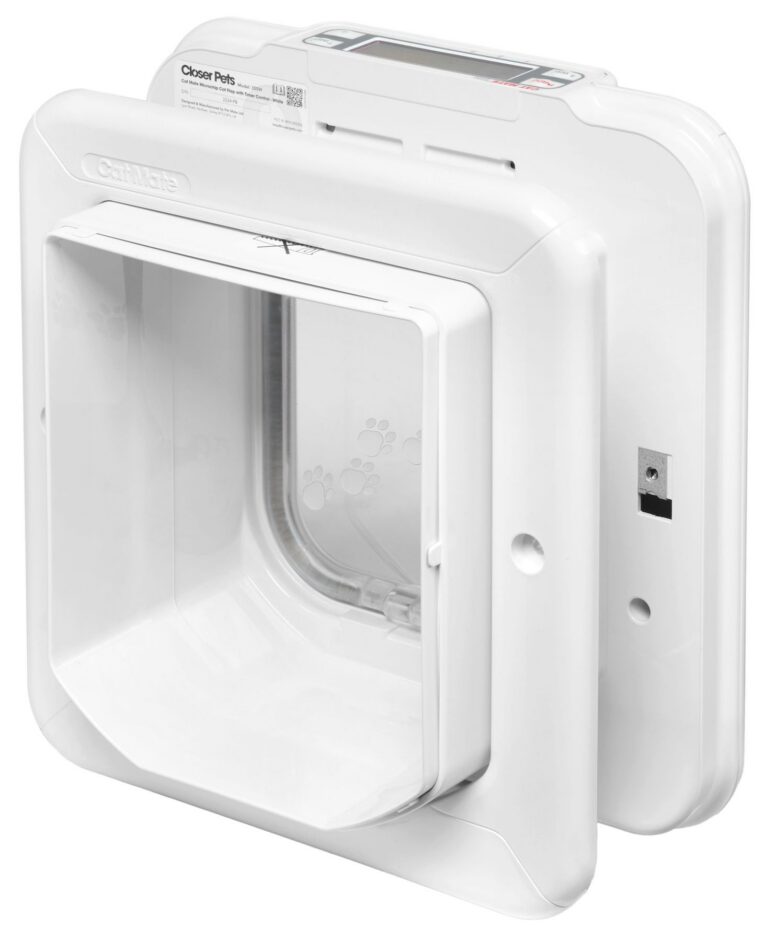Cat Mate Elite Microchip Cat Flap with Timer – White Cat Mate Elite Microchip Cat Flap with Timer – White