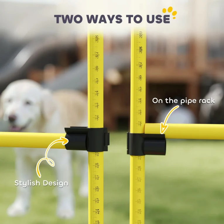 Four Adjustable Dog Agility Jumps – Orange and Yellow