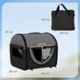 Folding Soft Pet Carrier with Mesh Windows – Black, 46cm