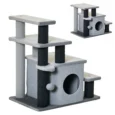 Four-Level Cat Steps with Den – Grey, 66cm