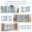 Four-Panel Freestanding Wooden Pet Gate – Blue, 80cm