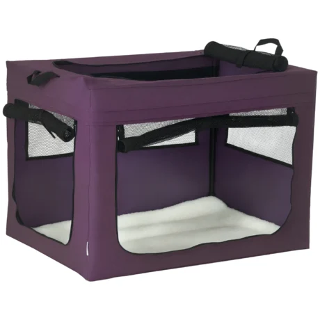 Three-Door Fabric Dog Carrier – Purple, 79.5cm