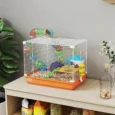 2-Tier Hamster Cage with Wheels and Tunnel Dwarf – Orange and white