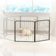 Two-Panel Dog Playpen Extension Pack with Stakes – Black, 60cm High