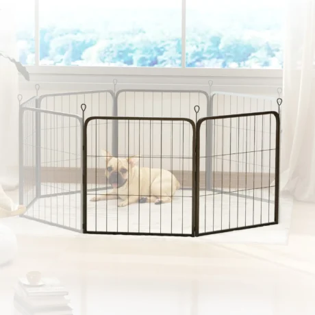 Two-Panel Dog Playpen Extension Pack with Stakes – Black, 60cm High