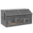 Wooden Hamster Cage with Bridge and Openable Top 85x45x44cm – Grey