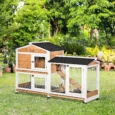Two-Level Rabbit Hutch with Side Run – Yellow