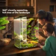 12L Glass Terrarium with Front Door – Black, 30cm