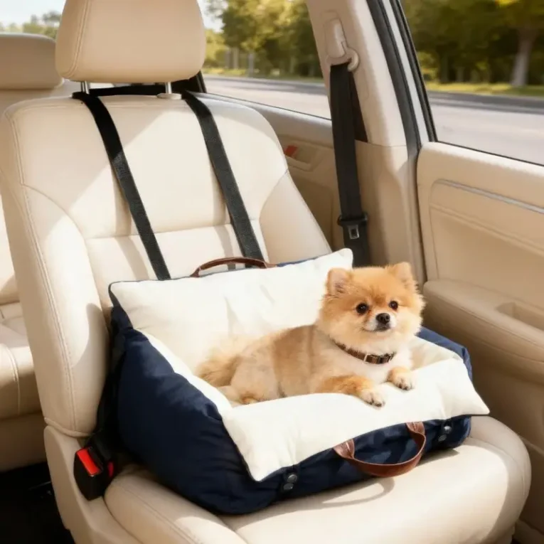 Padded Dog Car Seat with Adjustable Straps – Navy, 53cm Padded Dog Car Seat with Adjustable Straps – Navy, 53cm