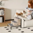 Dog Stairs with Storage, Non-Slip – Oak tone and black