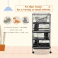 Four-Level Small-Animal Cage with Wheels and Hammock – Silver