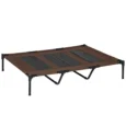 Large Raised Mesh Dog Bed with Carry Bag – Brown, 122cm