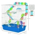 Hamster Cage 5-Level with Tunnel System 59x36cm – Blue and white
