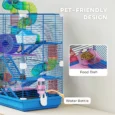 Five-Level Hamster Habitat with Side Tunnel – Blue, 46 × 30 × 58cm