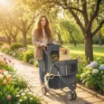 Three-Wheel Folding Pet Stroller – Dark Grey