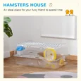 2-Storey Hamster Cage with Wheel and Feeding Bowl