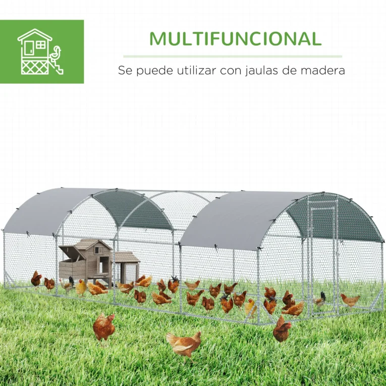 Large Walk-In Steel Poultry Run with Covers – 7.6 × 2.8m