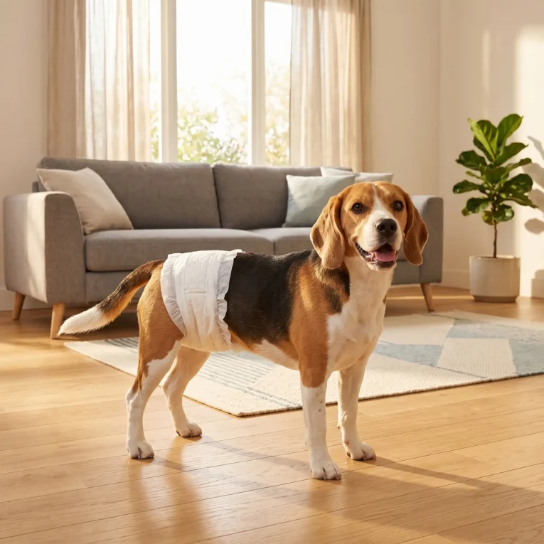 Dog Nappies Male L 62-80cm Waist – White