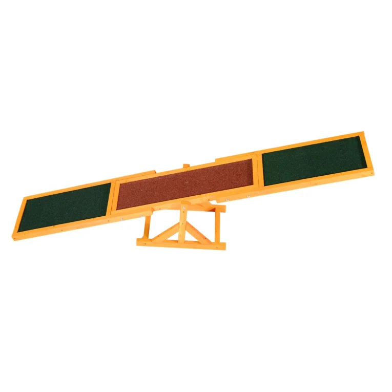 Wooden Dog Agility Seesaw – Natural, Brown and Green