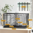 Divided Bird Cage with Four Perches and Feeders – Black, 76cm
