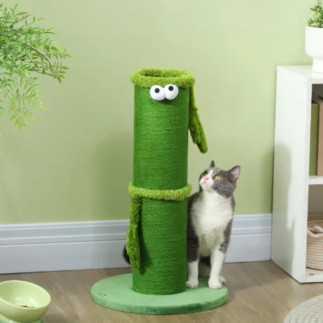 Round-Base Sisal Cat Scratching Post – Green, 63cm