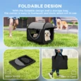 Folding Soft Pet Carrier with Mesh Windows – Black, 46cm