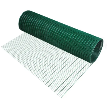 PVC-Coated Galvanised Wire Mesh Roll &ndash; Dark Green, 30m &times; 90cm