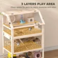 Wooden Hamster Habitat with Storage Shelf – Natural, 117cm High