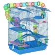 Five-Level Hamster Habitat with Full Tunnel Loop – Blue, 47 × 30 × 59cm