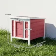 Wooden Rabbit Hutch 51x42x43cm – Red