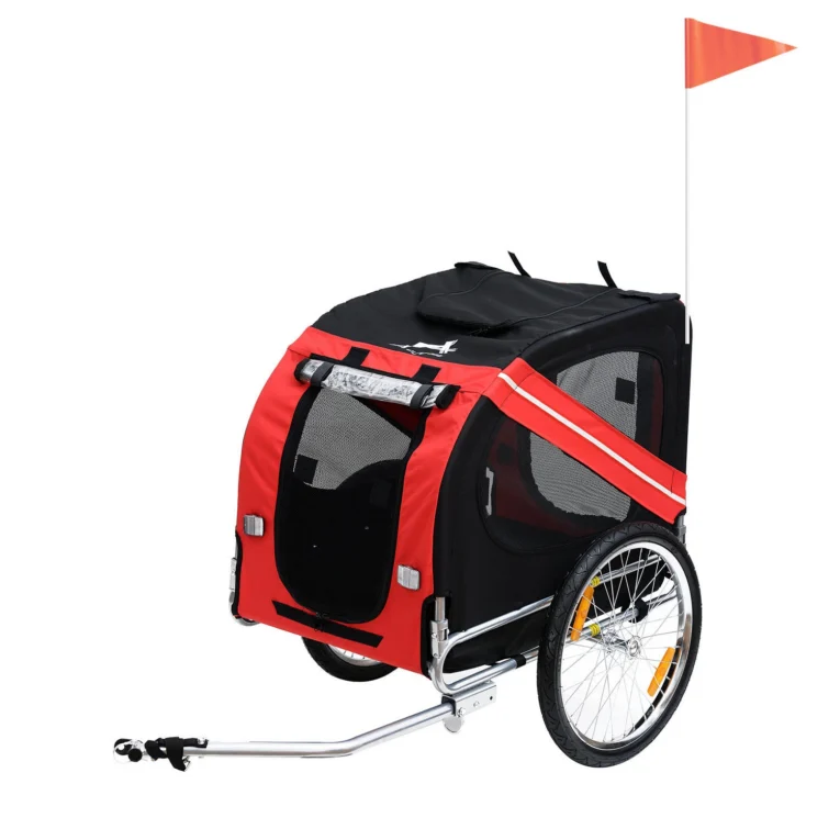 Bicycle Pet Trailer Steel Frame – Red and Black Bicycle Pet Trailer Steel Frame – Red and Black