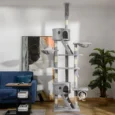 Cat Tree Indoor Adjustable Height 240-260cm – Light grey