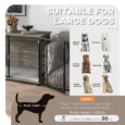 Large Dog Crate Side Table with Cushion – Grey Wood Effect, 100cm