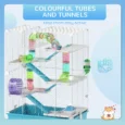 6-Tier Hamster Cage with Tubes and Accessories – Light Blue