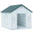 Plastic Dog Kennel – Blue and White, 65cm