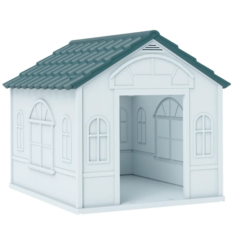 Plastic Dog Kennel – Blue and White, 65cm
