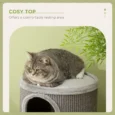 70cm Cat Scratching Barrel with Connected Hideaways – Light Grey