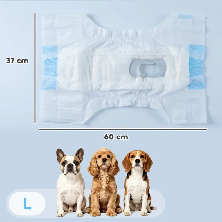 Dog Nappies Female L Incontinence Training 48 Pack – White