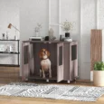 Furniture Dog Crate with Double Doors – Purple, 95cm