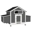 Wooden Chicken Coop with Nesting Boxes and Pull-Out Tray – Grey