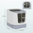 Enclosed Cat Litter Box with Drawer and Top Access – Grey, 52.5cm
