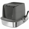 Covered Steel Cat Litter Box with Top Exit – Dark Grey, 52cm