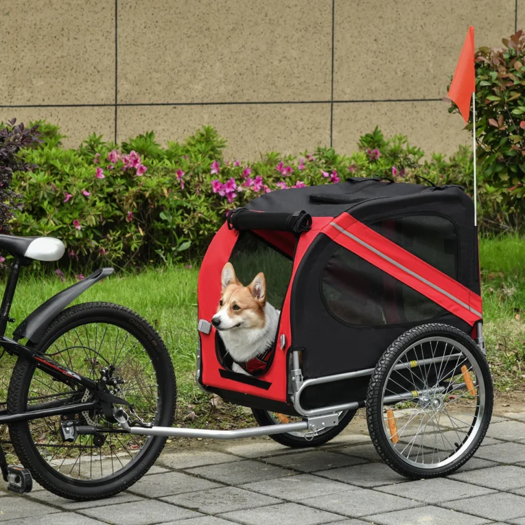 Bicycle Pet Trailer Steel Frame – Red and Black Bicycle Pet Trailer Steel Frame – Red and Black