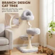 Modern Cat Activity Tree Sisal 115cm Machine-Washable – Light Grey