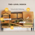Raised Wooden Tortoise Table with Shelters and Tray – Yellow, 128cm
