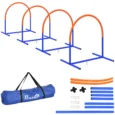 Four-Piece Dog Agility Set with Carry Bag – Blue and Orange