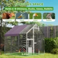Walk-In Wooden Chicken Run with Nest Boxes and Cover – Purple Grey