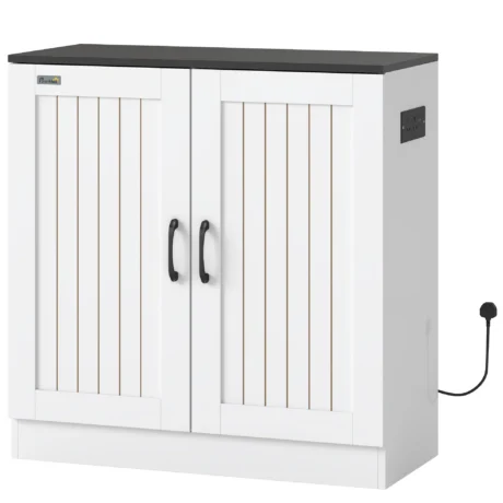 Aquarium Cabinet with Storage and Power Outlets &ndash; White, 78cm