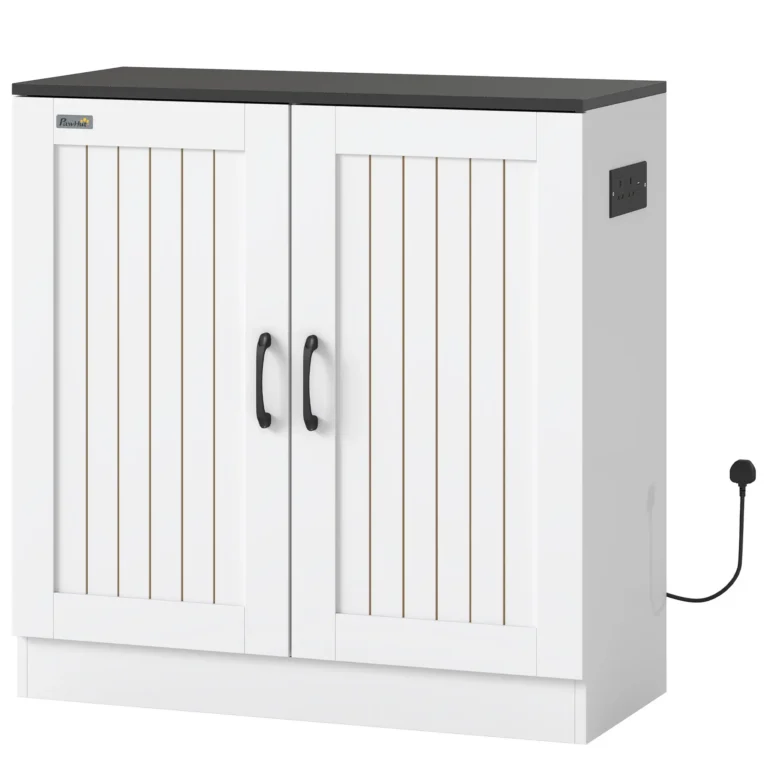 Aquarium Cabinet with Storage and Power Outlets – White, 78cm