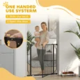 Extra Wide Dog Gate with Door for Stairways – Black